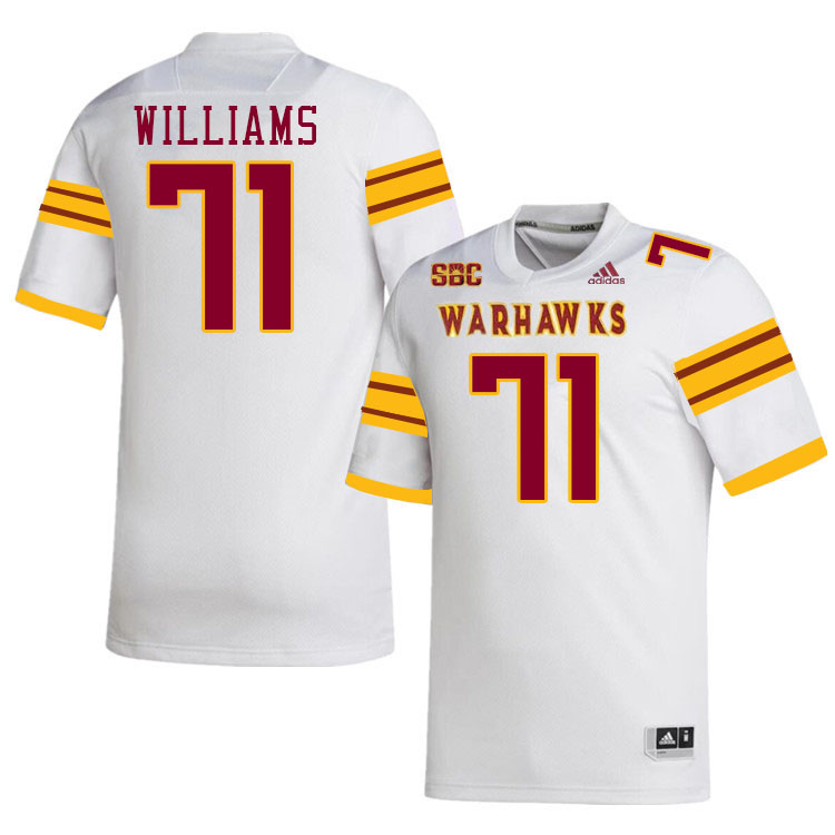 #71 Chris Williams Louisiana-Monroe Warhawks College Football Jerseys Stitched-White